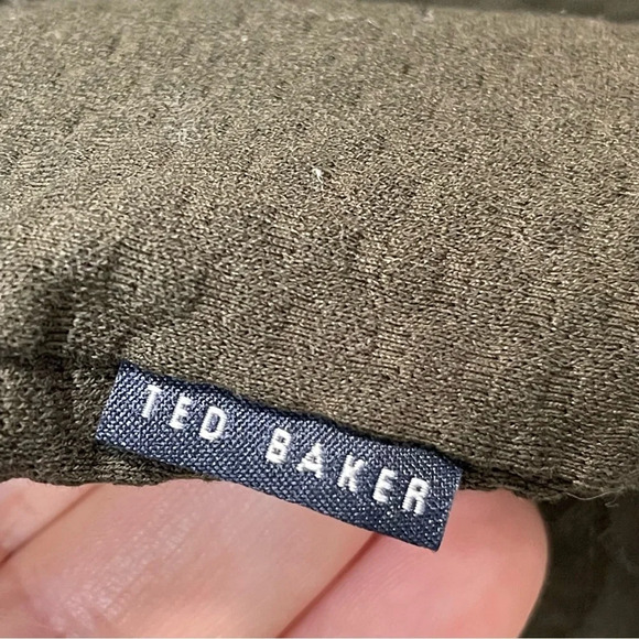 Ted Baker Long Sleeve Green Navy Polo shirt Deluxe size 6 - Picture 9 of 16